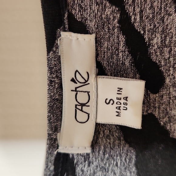 Cache Black Gray Crystal Embellished Tiger Print Shirt Size S - Picture 9 of 11